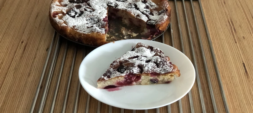 Clafouti de cerezas sin gluten y sin lactosa/Justa Molina Thermomix Ciudad Real